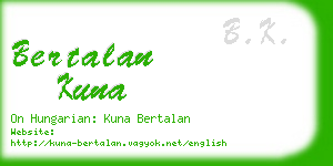 bertalan kuna business card